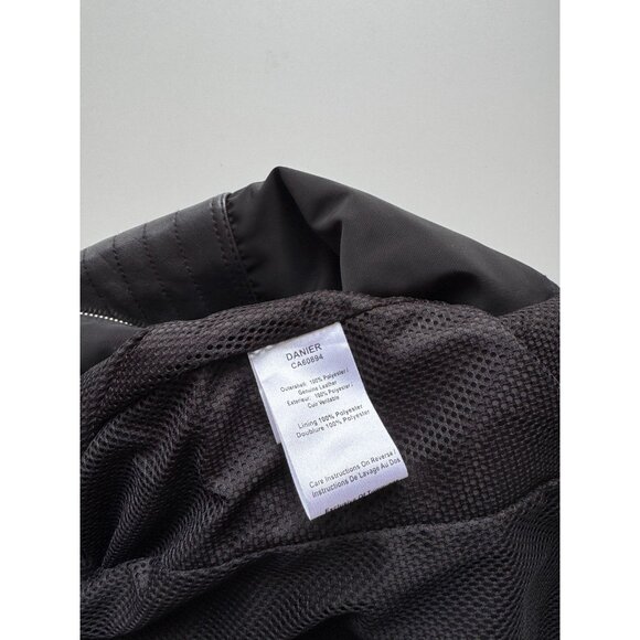 DANIER Dakota Black Polyester Quilted Leather Hooded Biker Jacket, Size XS - Picture 13 of 14